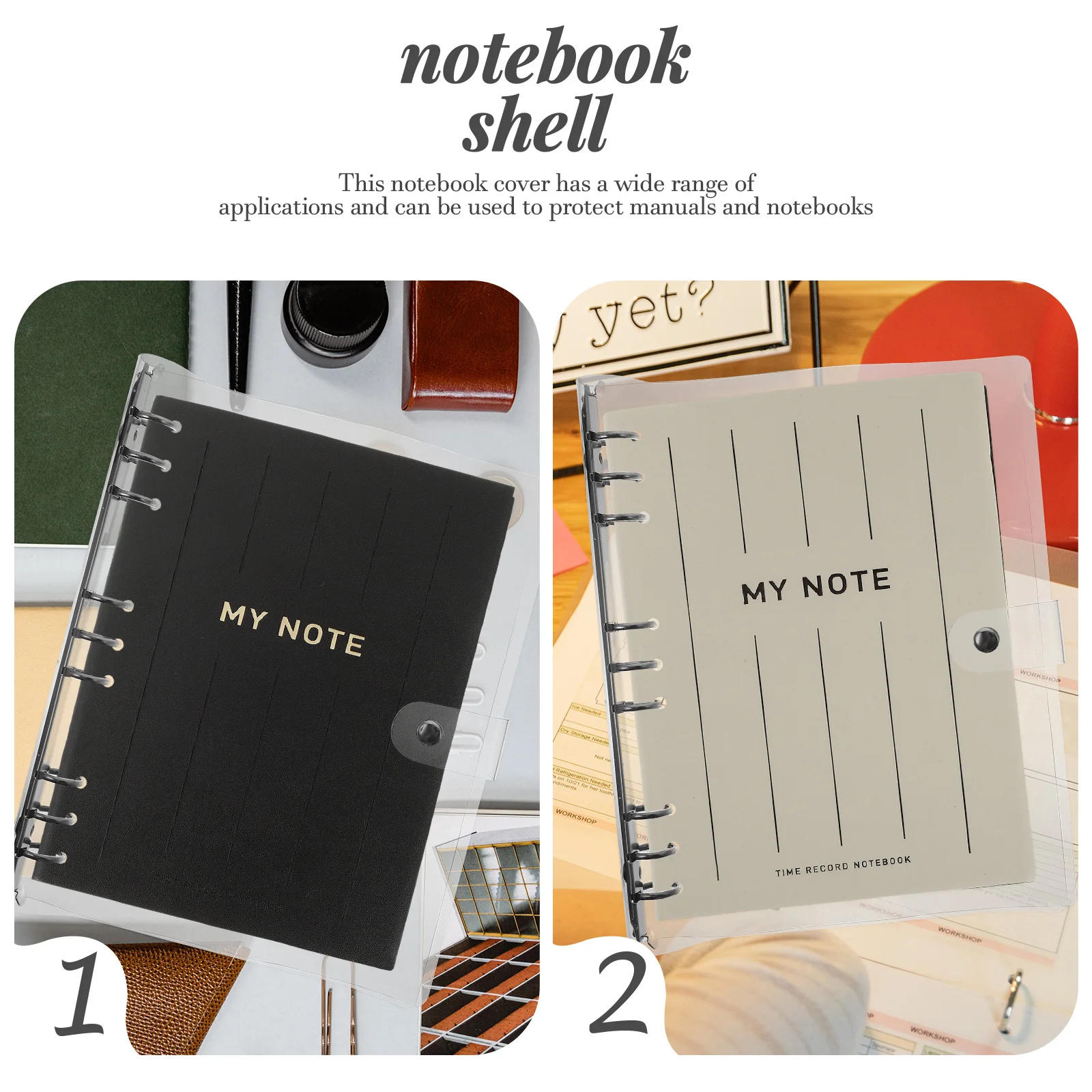 

1pcs Transparent B5 Binder Clear Plastic Notebook Cover 9 Ring Scrapbook Shell For Office School Notepad Case Planner Cover