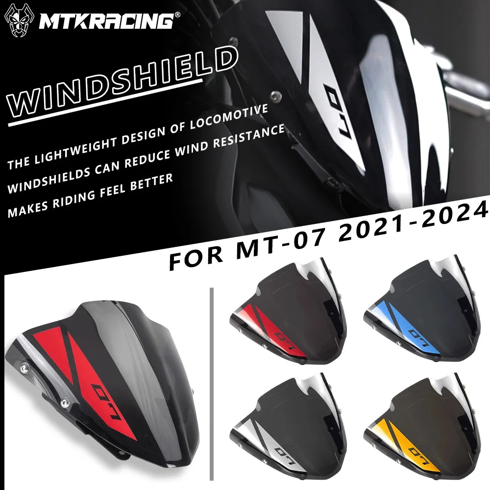 

MTKRACING для YAMAHA MT-07 2021-2024 аксессуары для мотоциклов, комплект расширения дефлектора ветрового стекла, обтекатель лобового стекла