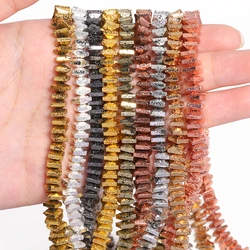 Natural Volcanic Lava 6x4mm Faceted Square Bicone Loose Rock Beads for Jewelry Making Diy Handmade Necklace Crafts Accessories