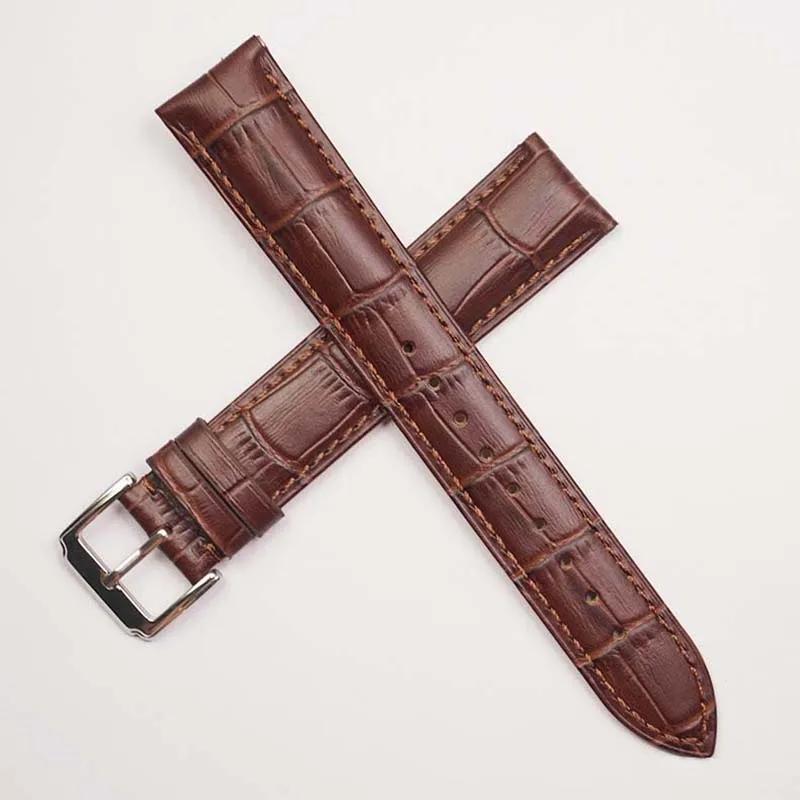 حزام ساعة من الجلد الطبيعي الممتد لأي حزام ساعة أسود بني 20 مم 21 مم 22 مم XL مقاس 135 + 90 مم سوار معصم من جلد البقر