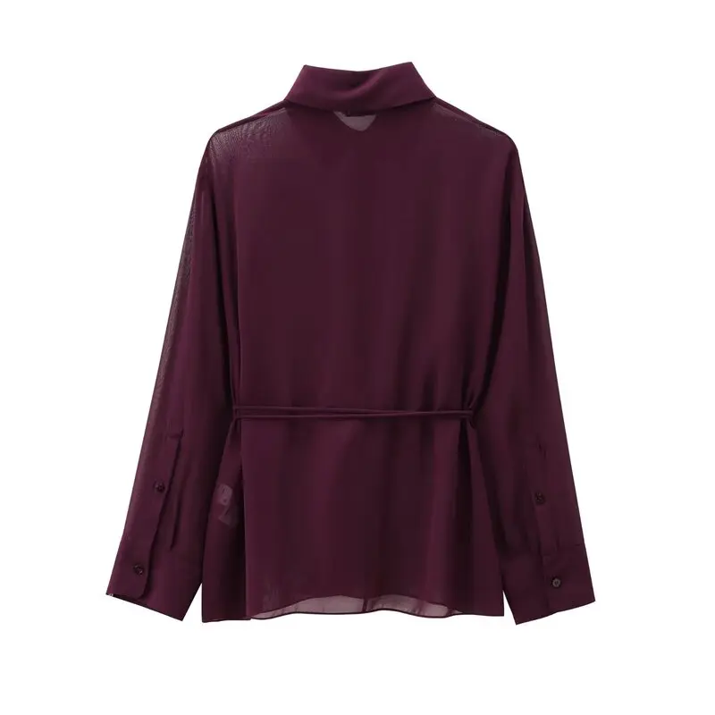 Autumn Winter New Arrival Women's Long Sleeve Shirt Elegant Drapey  Knot Decorated Versatile Commute Friendly Blouse