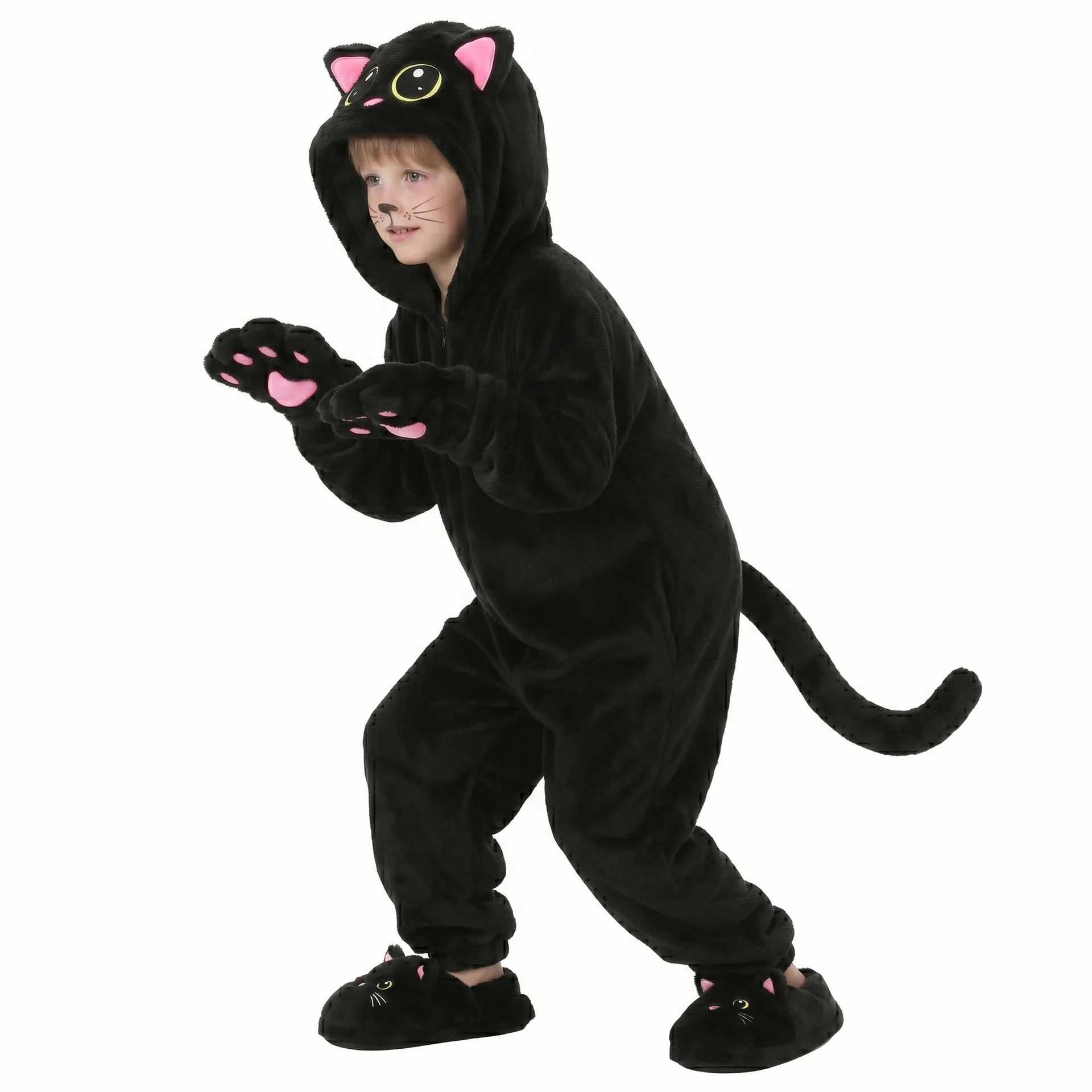 Enfant Black Cat Cutie Cosplay Costume Niño Halloween Anime Kigurumi Pajamas Christmas Carnival Party New Year Dress Up 2026 - view 2