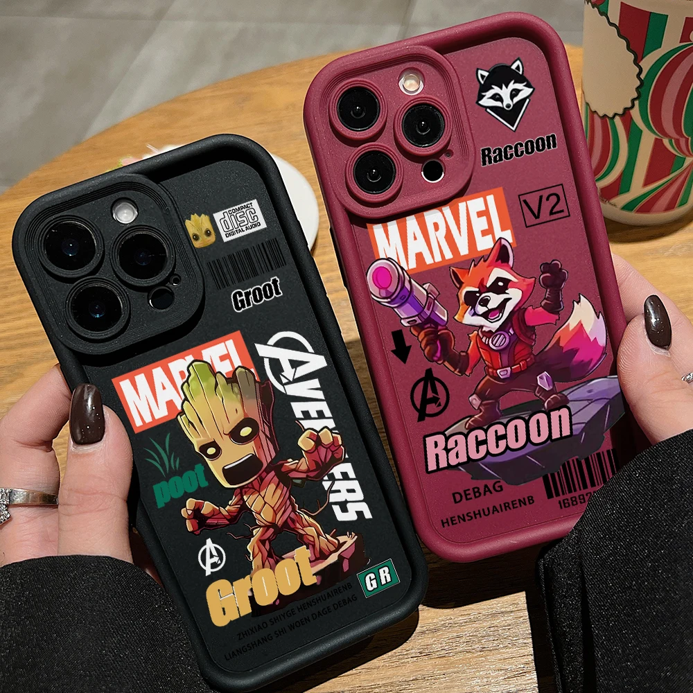 Quente groot rocket caso de telefone para iphone 16 15 14 plus 13 12 mini 11 iphone16 pro max xxs xr 8 7 capa macia à prova de choque funda