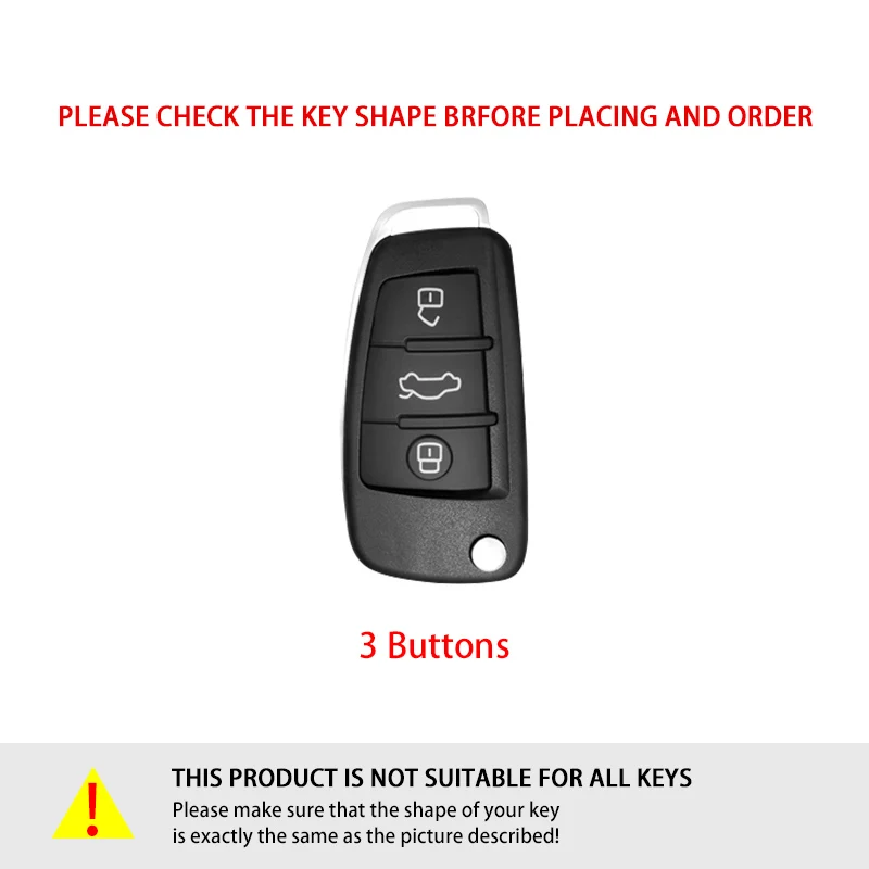 Car Key Case Cover Fob Shell Holder For Audi C5 C6 R8 A1 A3 A4 A5 A6 A7 Q3 Q5 Q7 S6 B6 B7 B8 8P 8V 8L TT RS RS3 S3 Sline