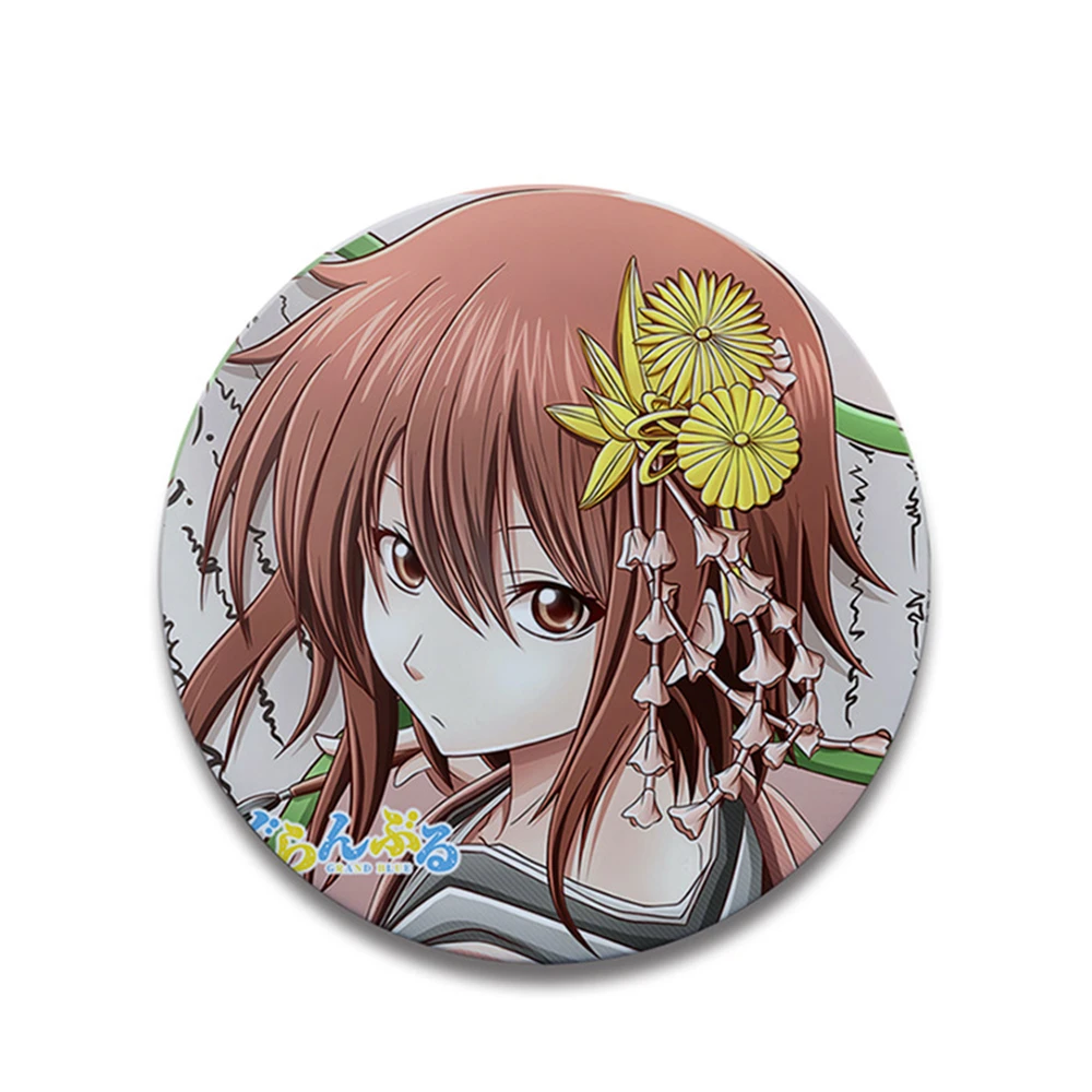 58mm Anime GrandBlue Grand Blue Iori Kitahara Chisa Kotegawa COSTUME Cosplay Distintivo Spilla SPTE Spilla in banda stagnata ﻿   Prop Natale Gilf