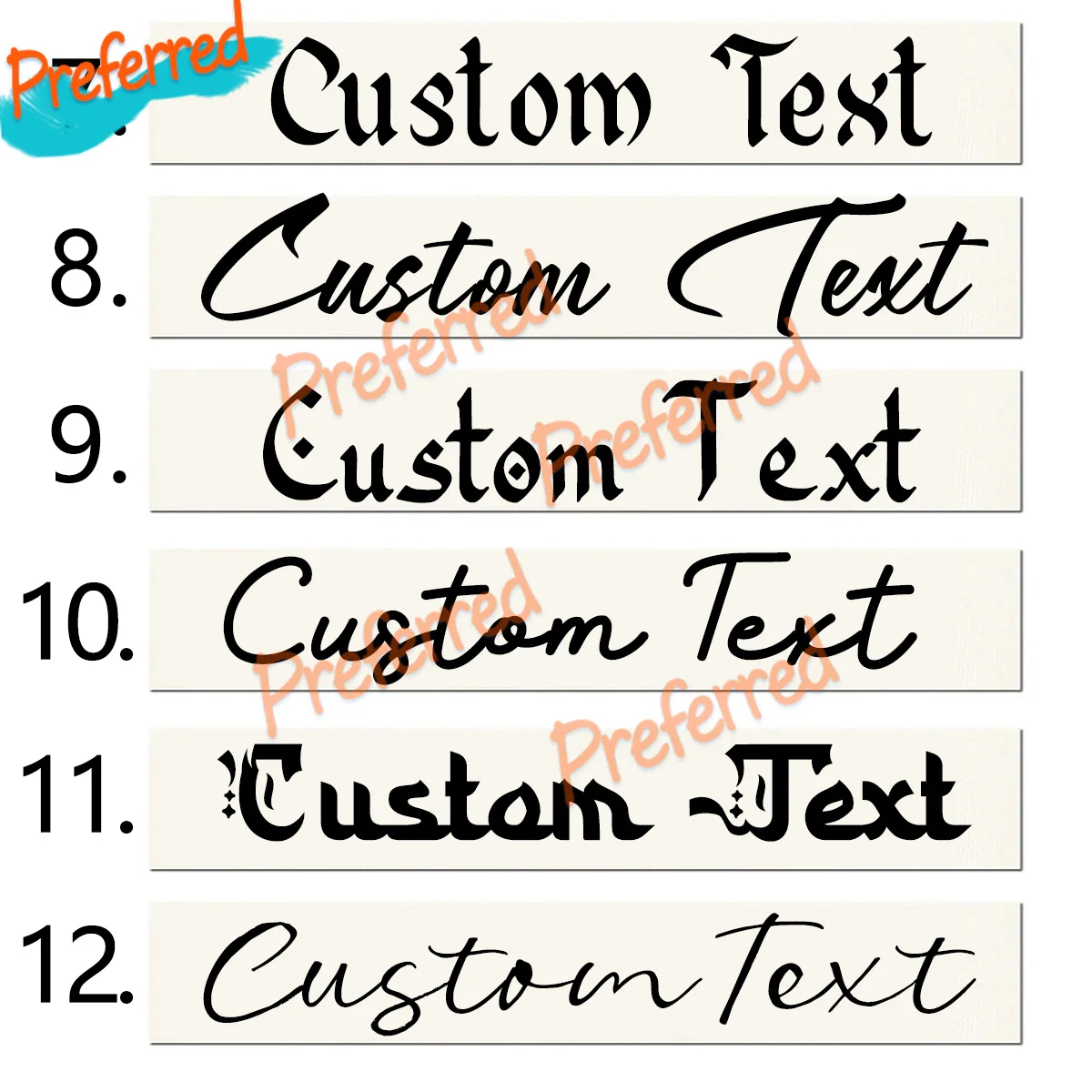 Cursive Custom Vinyl Decal Sticker Personalised Text or Logo Waterproof Decal Any Size Craft Custom Text
