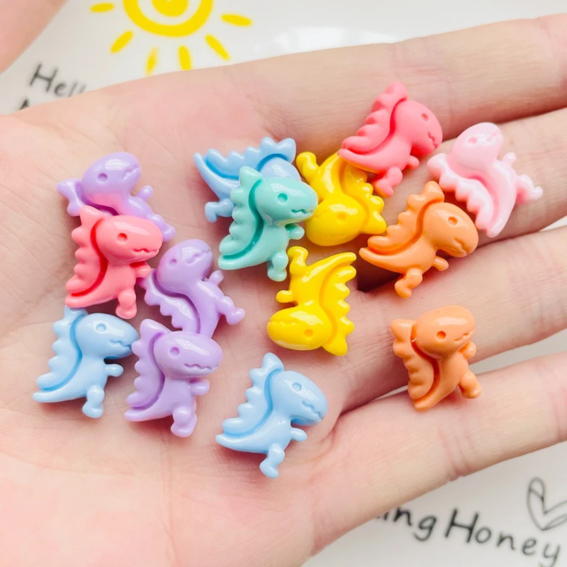 30 Pcs New Cute Mini Cartoon Mixed Color Dinosaur Flatback Resin Cabochons Scrapbook Diy Jewellery Decor Crafts Accessories