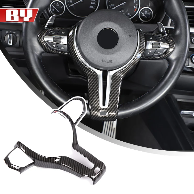 For BMW M Sport 1 2 3 4 Series X2 F20 F21 F32 F33 F06 F12 ABS Carbon Car Steering Wheel Button Frame Trim Cover Car Accessories