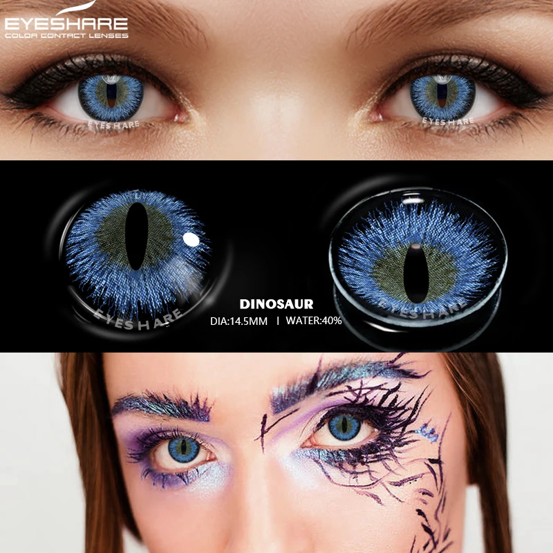 EYESHARE 1 Pair Halloween Cosplay Color Contact Lenses Cosplay Anime Eye Colored Contacts Lenses for Eyes Scary Cosplay Lenses