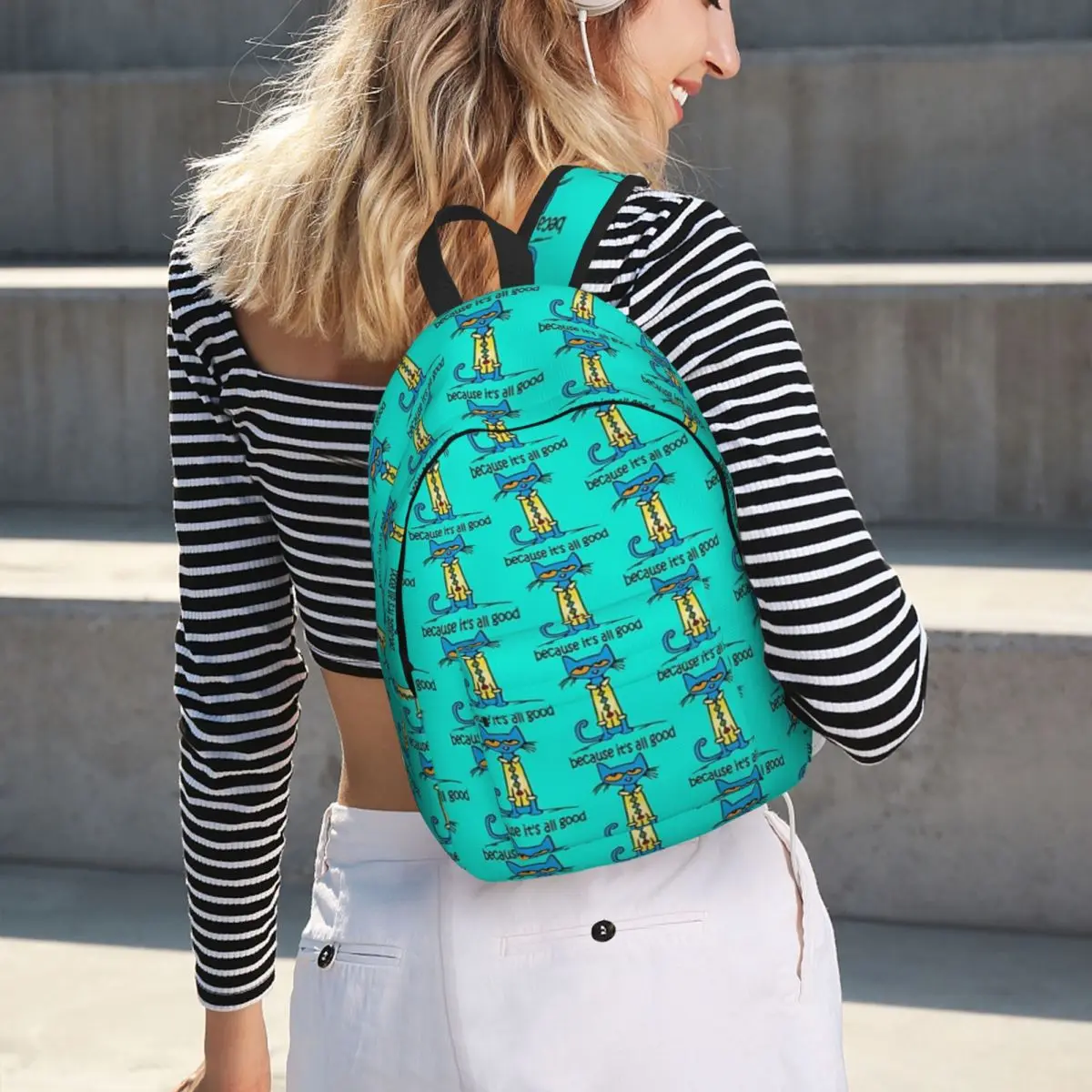 

Pete The Cat Student Backpack School Bag Hiking Travel Daypack for Men Women Bookbag Shoulder Bags