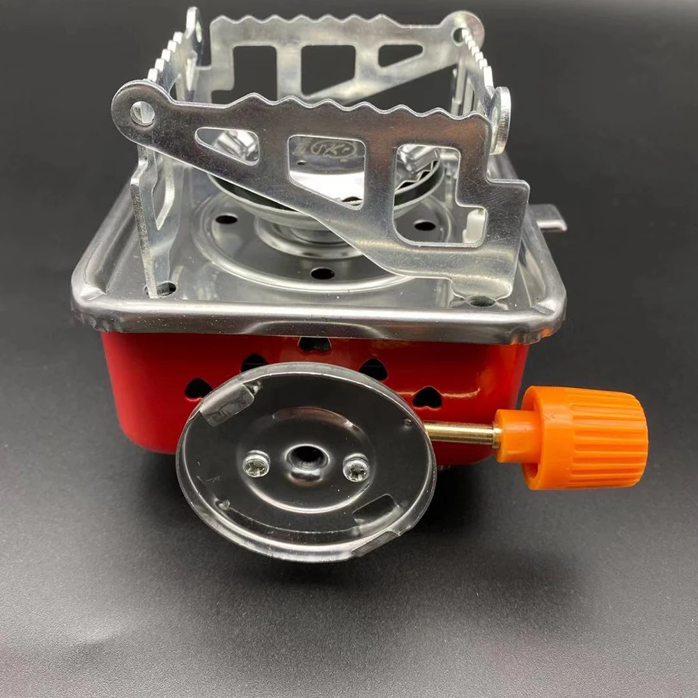 

【】Outdoor Bbq Grill Stove Gas Cooker Folding Portable Stainless Steel Windproof Camp Stove Fuel Efficient Heavy Duty For