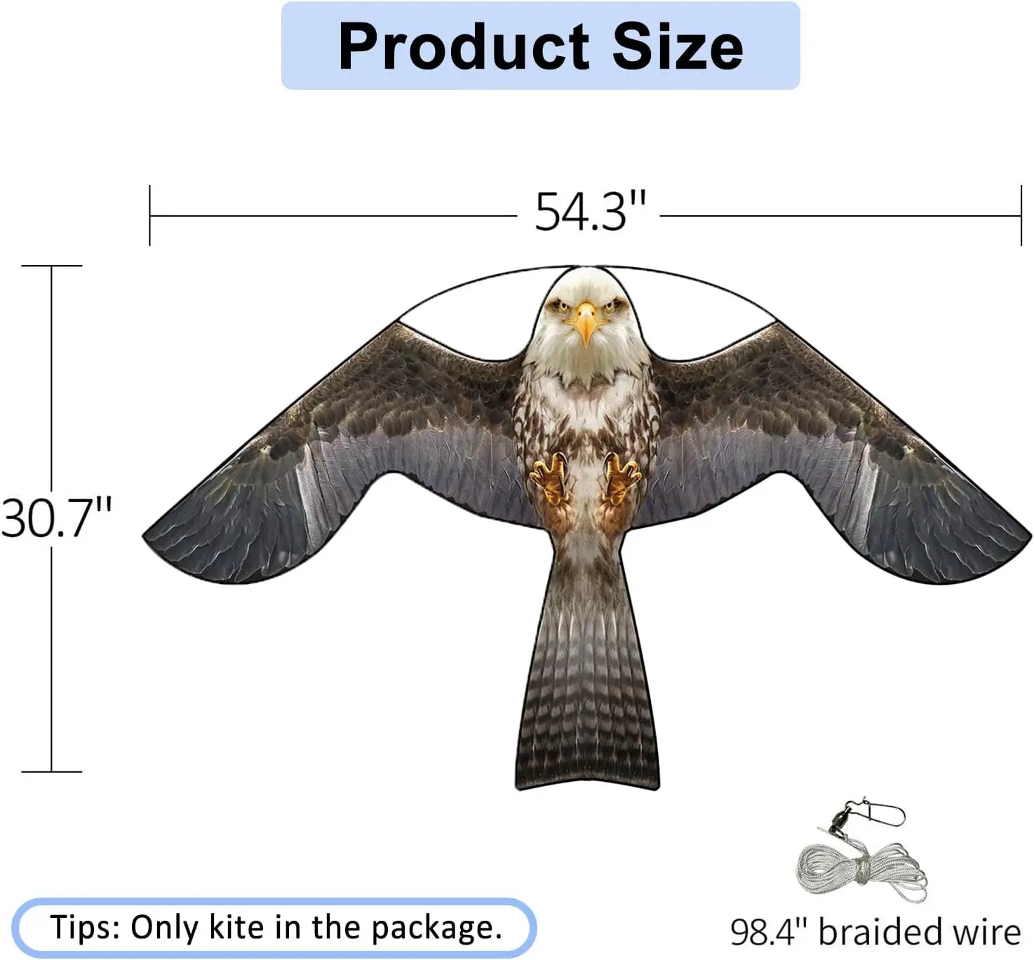 Emulation Flying Hawk Kite Bird Scarer Bird Repellent for Garden Yard Farm Scarecrow Decor No Stick Included