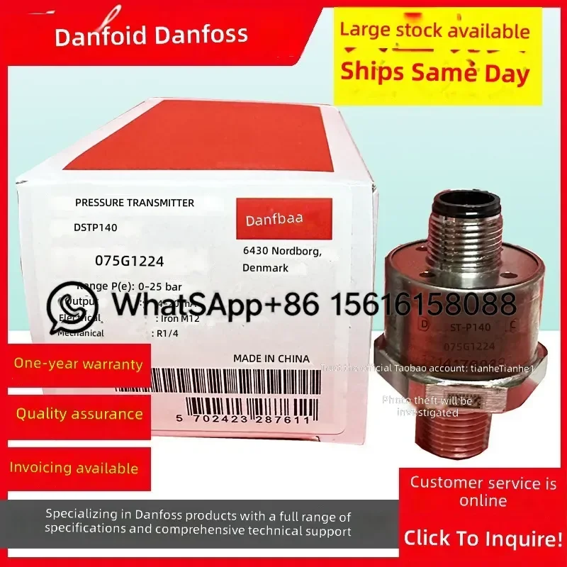 Danfoss DST P140 Pressure Transmitter 0-4bar 075G1096 M12x1 075G1224 Industrial Sensor Gauge Switch Valve Pump Hydraulic