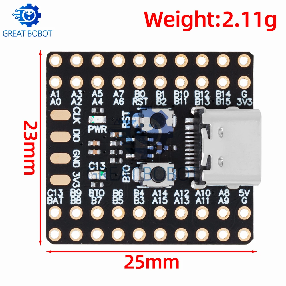 BS Mini STM32F103C8T6 Development Board with Original CH340 Chip, ARM Cortex-M3 MCU Minimum System Core Board