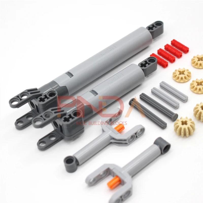 MOC Bricks Bricks Technical Linear Actuator Long Ends Holder Building Blocks Compatible with Hydraulic Rod