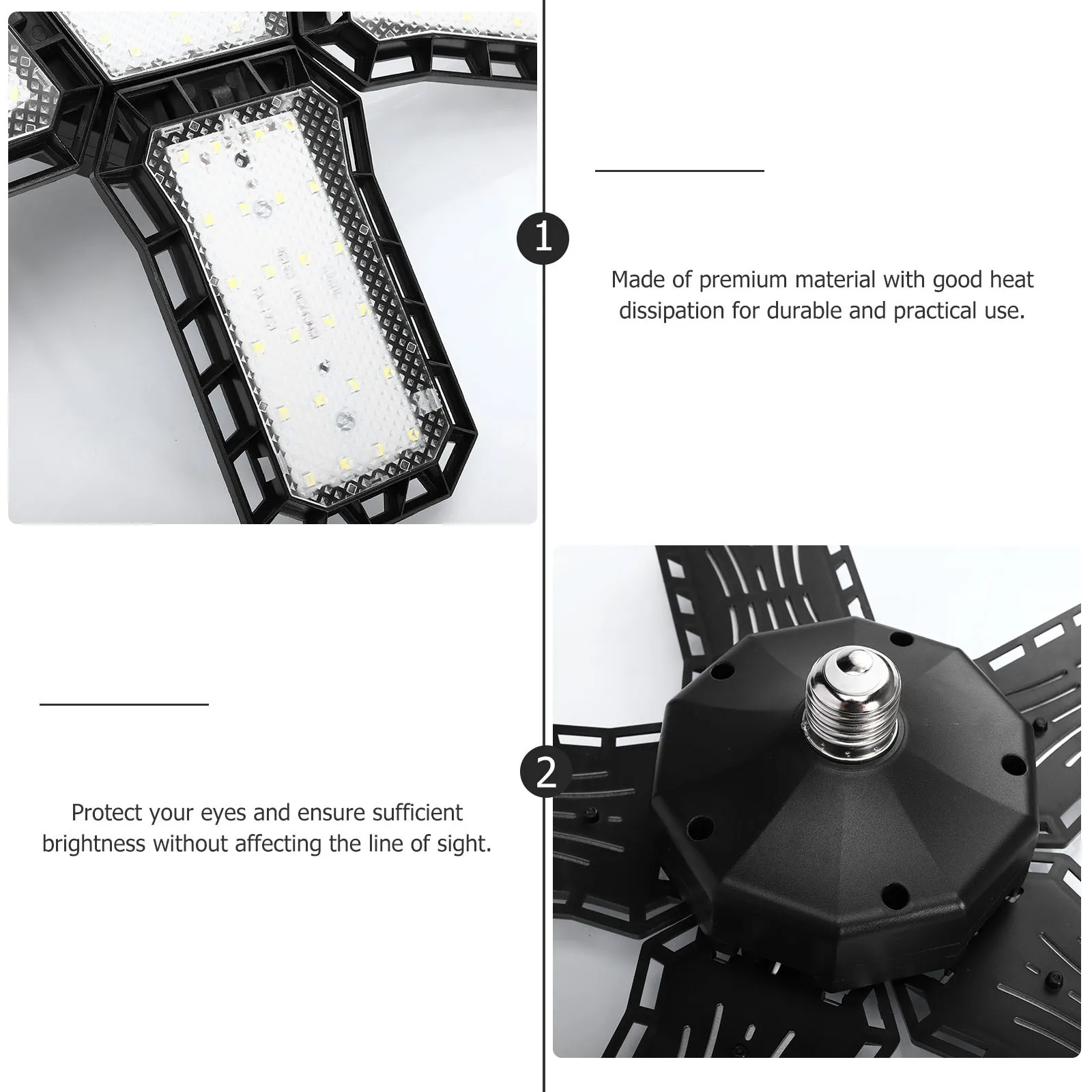 Garage Ceiling Light Deformable Folding Design Adjustable Led Lamp For Warehouse Workshop Bright Eye Protection