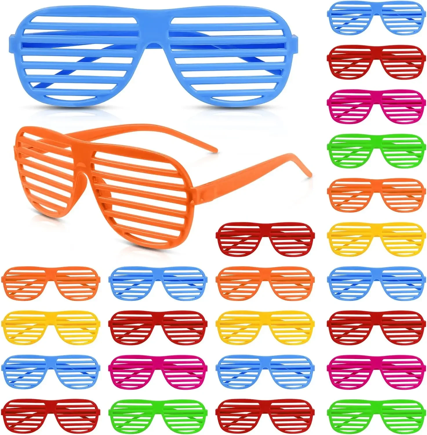 Neon Shutter Party Glasses Neon Color Plastic Shutter Glasses Sunglasses Shades Eyewear Retro Party Favors Disco Birthday Decor