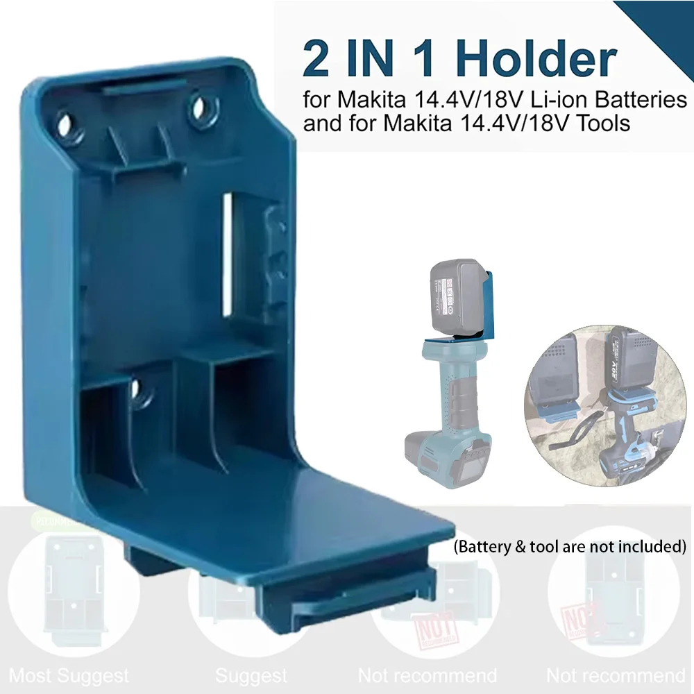 

1/5/10pcs Power Tool Battery Mount Holder 2 IN 1 Tool Holder for Makita Battery Tool Storage Rack Bracket with Screws DIY