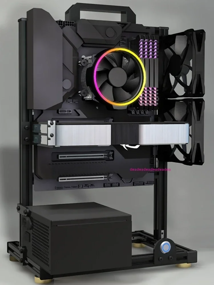 Open matx computer chassis rack aluminum alloy atx creative itx desktop chassis host small