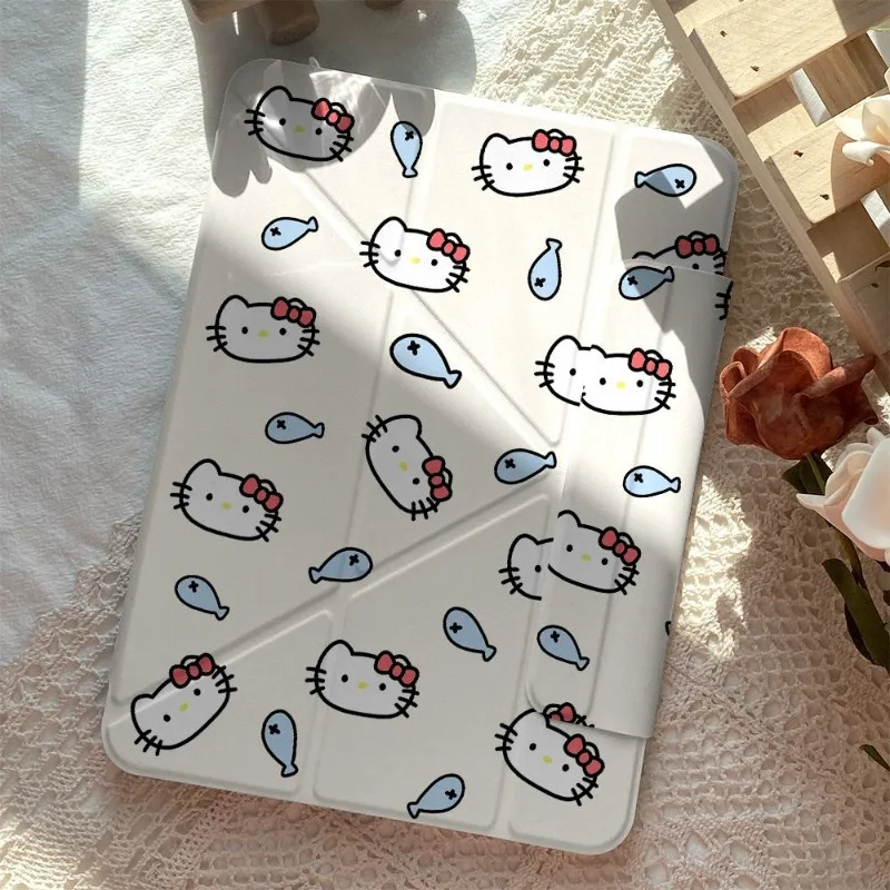 

MINISO Sanrio Hello Kitty Protective Case Magnetic Suction IPadAir7/6/5/4 IPad Protective Case Cartoon Acrylic Transparent Cute