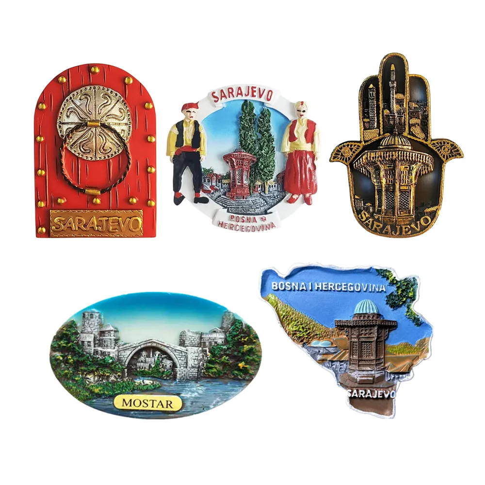 

Europe Bosnia and Herzegovina 3D Fridge Magnets Tourism Souvenir Tourist Souvenirs Crafts gifts Refrigerator Magnets