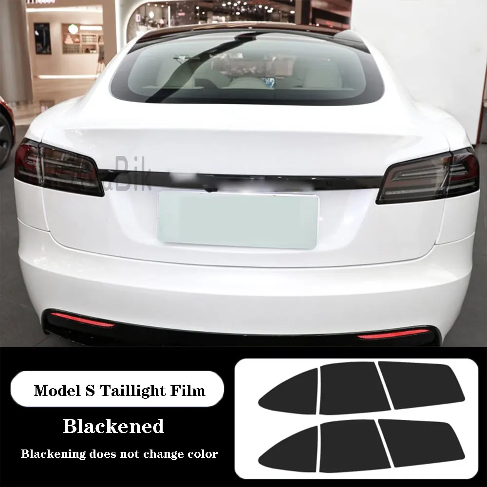 Koplamp & Achterlicht Film Voor Tesla Model S 2016-23 Lichtregeling Zwart Tpu Zwart Transparant Anti-Kras Bescherming Film