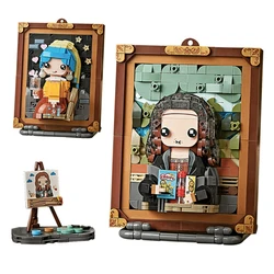 Building Block Toys World Famous Oil Painting Mona Lisa Home Hanging Painting Decorations DIY Children's Toys for Friends Gifts