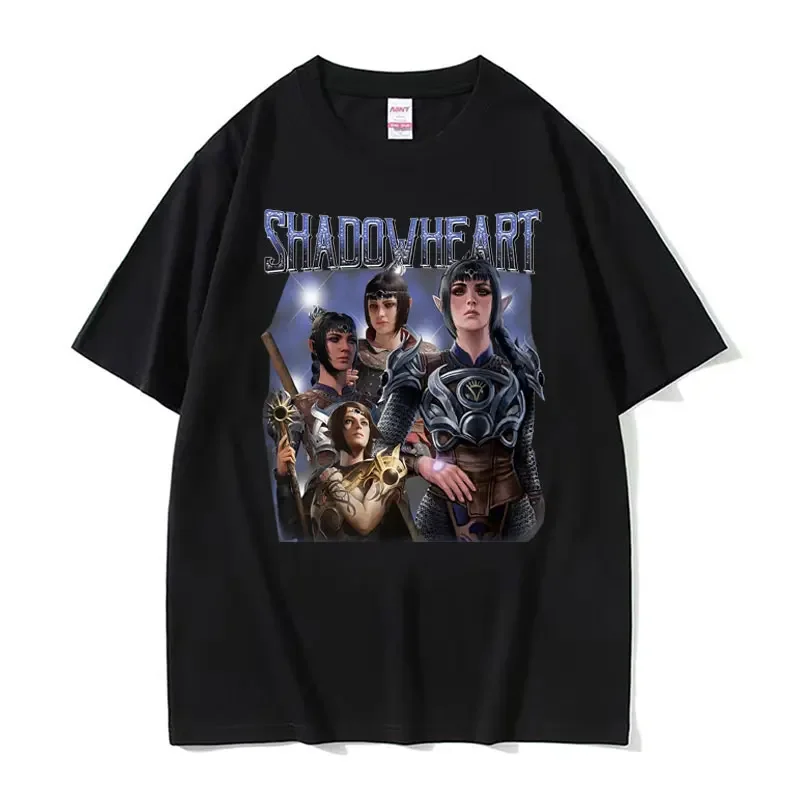 Limited Shadowheart Baldurs Gate 3 Vintage T-Shirt for Men Women Casual Short Sleeve T Shirt Fashion Aesthetic Oversized Tshirts