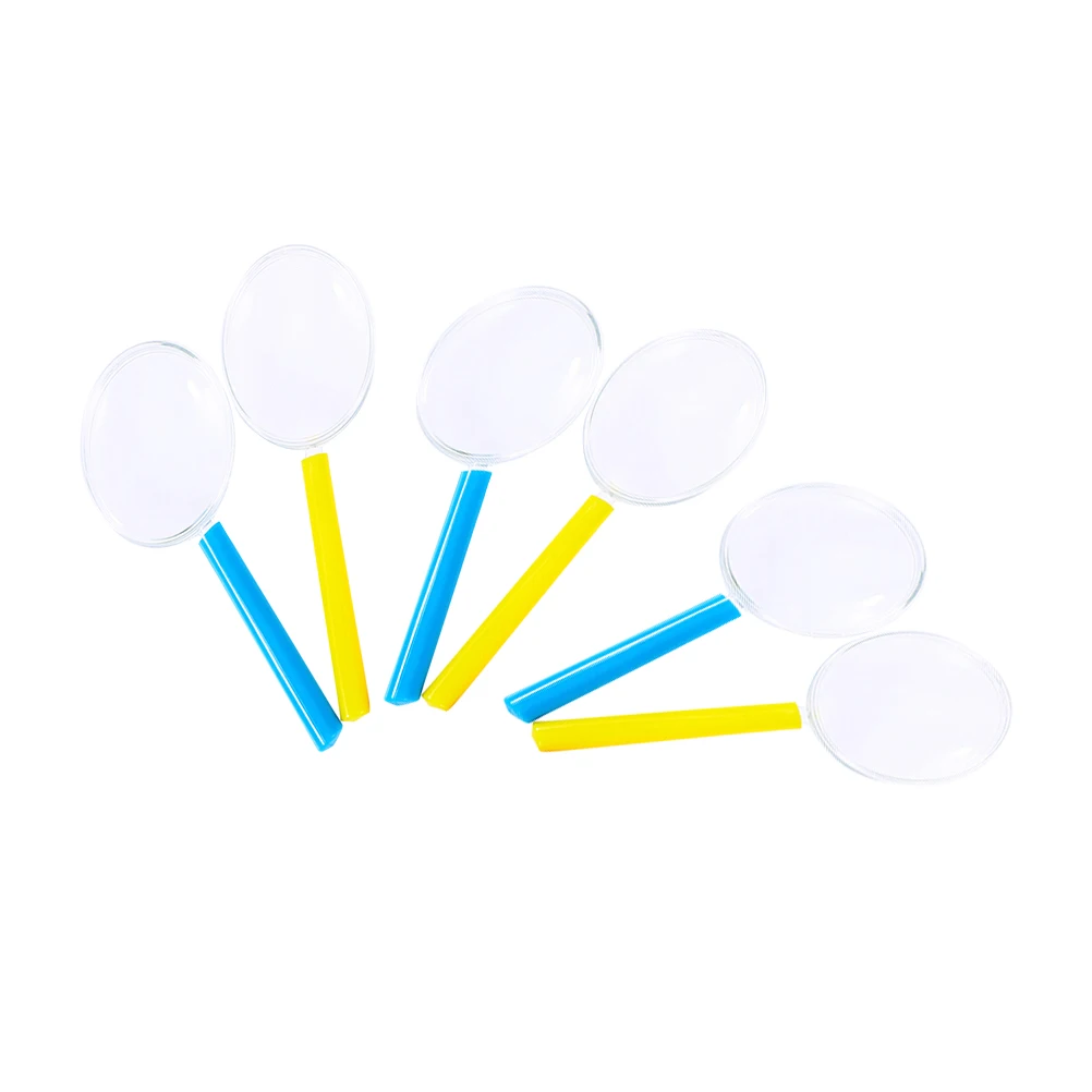 10Pcs Magnifying Glass Colorful 3x Handheld Plastic Portable for Reading Observation Puzzle Collecting Plastic Magnifier