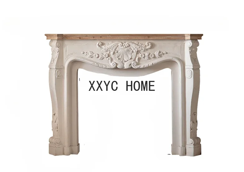 

French Retro Fireplace Curio Cabinet Home B & B Living Room Entrance Carved Storage