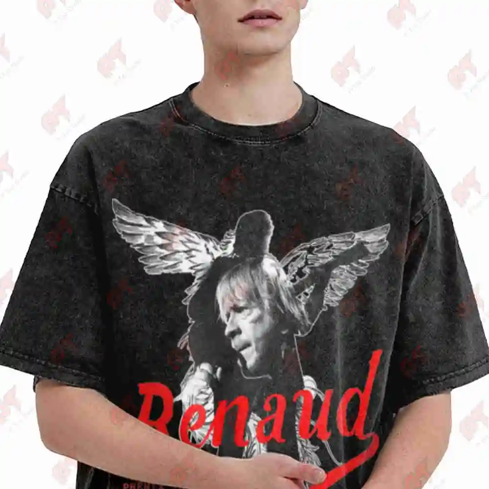 Renaud Phenix Tour Live Music Vintage Washed Tee Pure Cotton T-Shirt
