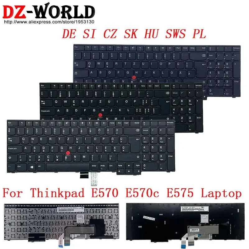 For Lenovo Thinkpad E570 E570C E575 Laptop QWERTZ Keyboard 01AX145 01AX128 01AX144 01AX215 01AX227 01AX141 01AX132