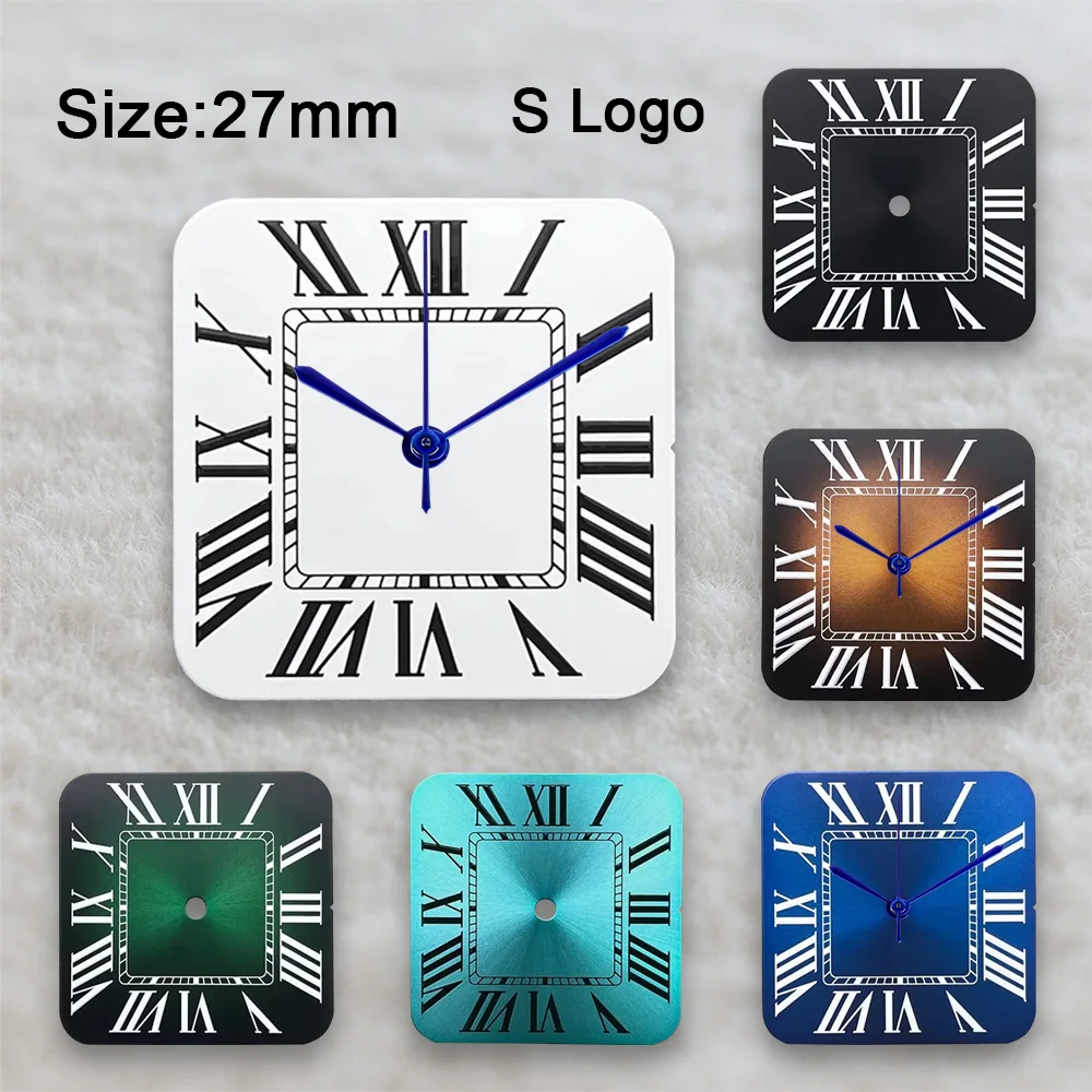 New 27mm S Logo Square Dial Fit NH35/NH36/4R/7S Japanese Movement Sunray/Matte High-Quality Dial Watch Modification Accessories