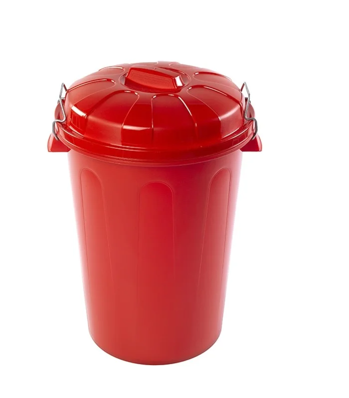 Tradineur plastic waste bin with metal handles, waste bin, bin with lid, recycling, industrial, ho