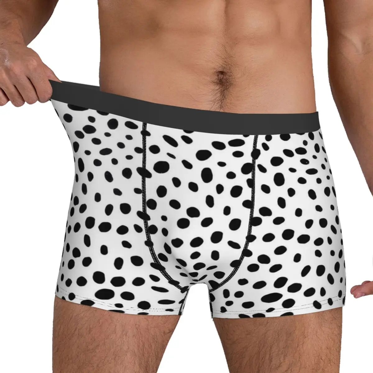 Dalmatian Dog Print Underwear Black Spotted Pouch High Quality Boxer Shorts Sublimation Shorts Briefs Stretch Men Underpants