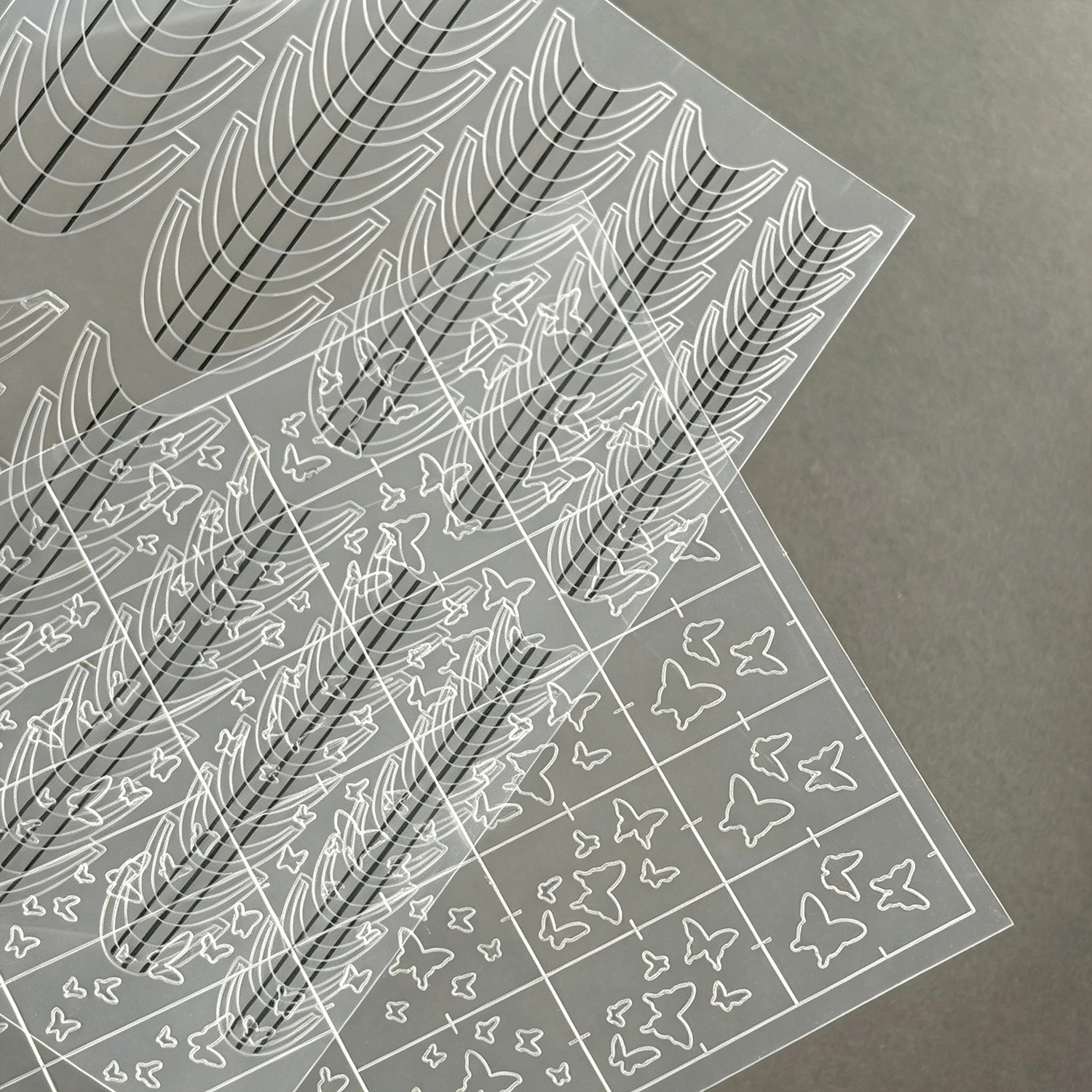 3D Clear Hollow Stripe Line Nail Art Stencils Sticker Plaid Strip Design French Nail Decal Drawing Lines Aid Manicure Guide Tool