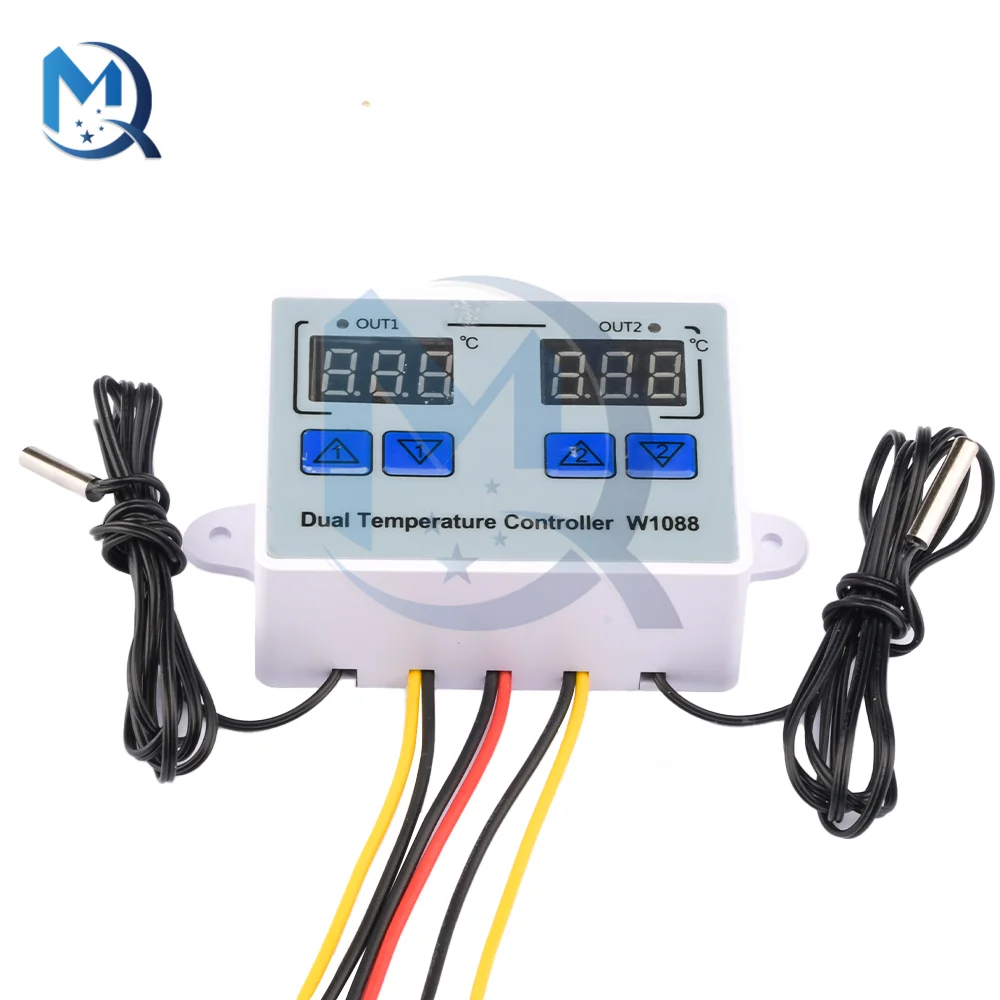 W1088 12V/24V/110V 220V LED Digital Temperature Controller Thermostat Thermoregulator Sensor Meter Fridge Water Heating Cooling