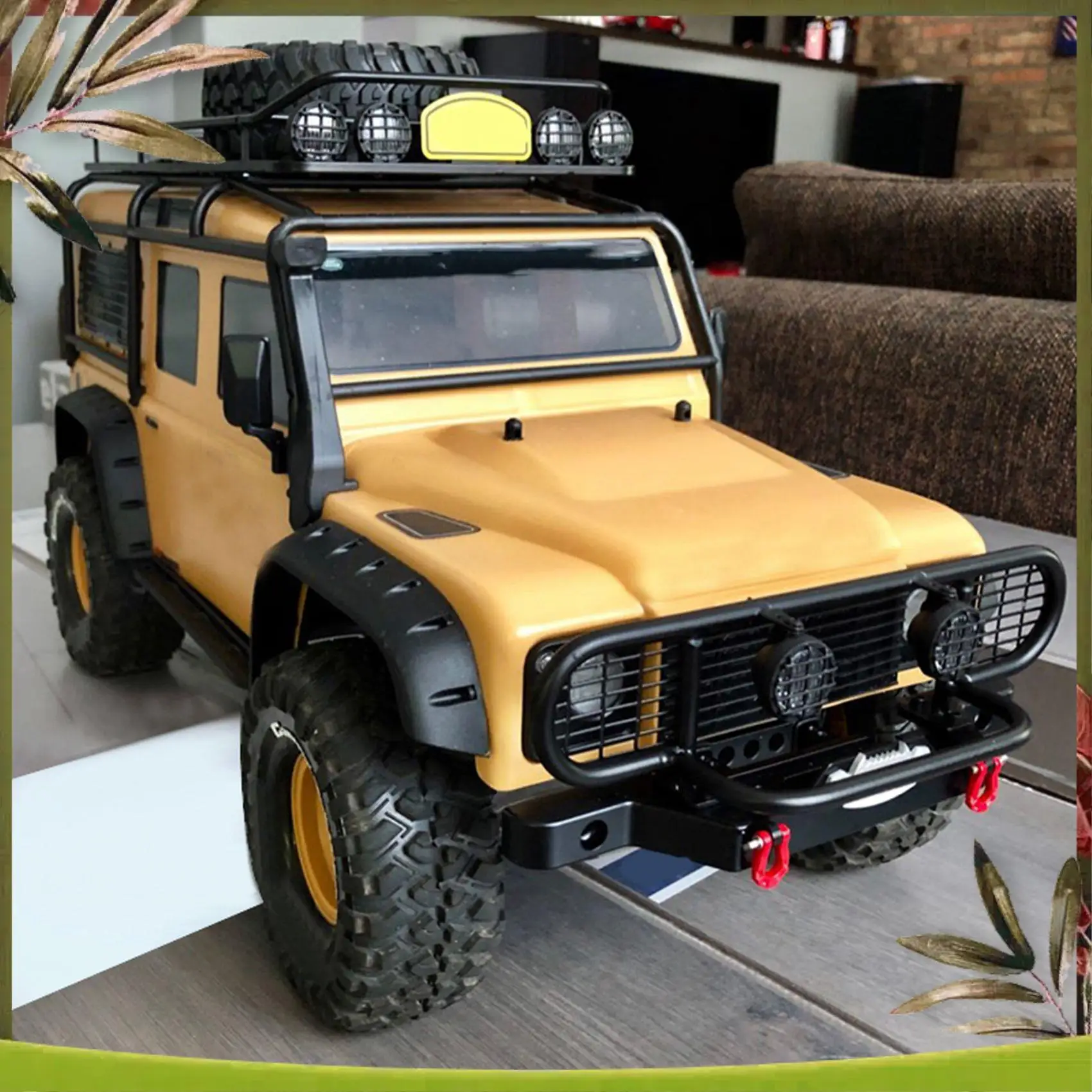 

ABOU-для TRX4, металлический передний бампер Camel Trophy с 1/10 радиоуправляемым автомобилем Rock Crawler, металлический багажник на крышу, багажник