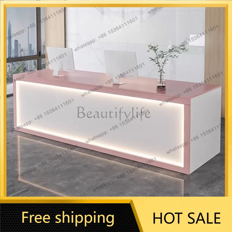 XX.Welcome Executive Reception Desks Simple Aesthetic Company Beauty Reception Desks Unique Design Escritorio Commercial Furnitu