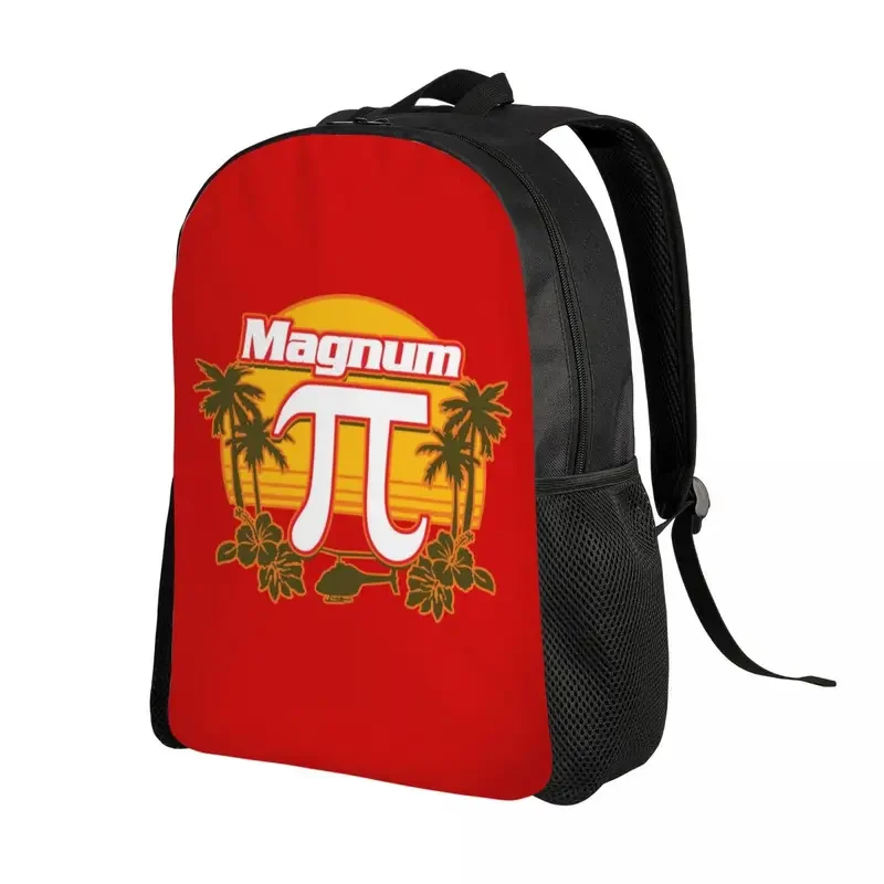 Custom Pi Funny Vintage Sunset Hawaiian Island Design Backpacks Math Teacher College School Travel Bags Women Men Bookbag