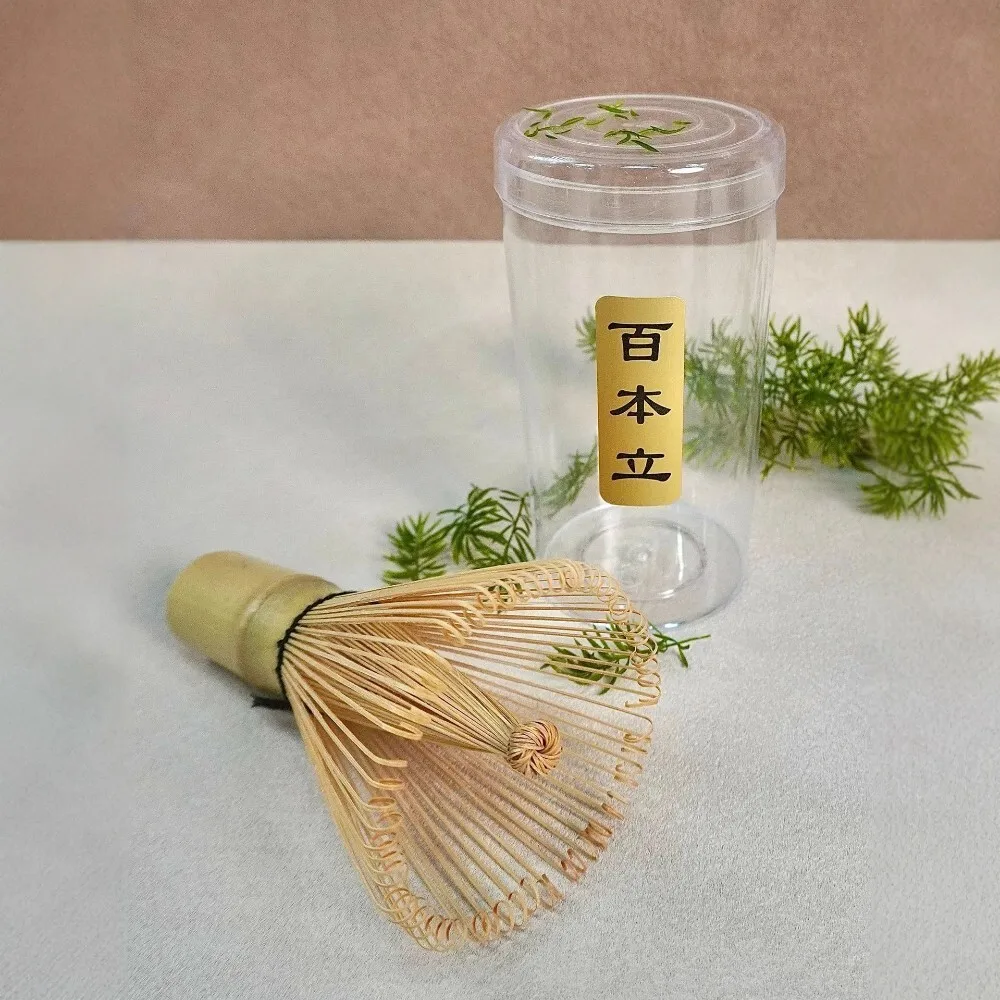 

Handmade Bamboo Matcha Whisk for Japanese Tea Ceremony Simple Green Tea Set with 180 Thread Broom Perfect for Whisking Powder