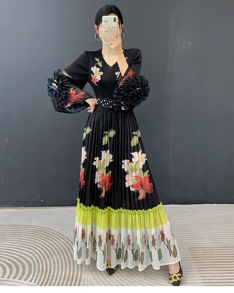 

Элегантное женское платье во французском стиле с узорчатым принтом, свободного кроя, больших размеров, с эластичными вставками, повседневное, для вечеринок