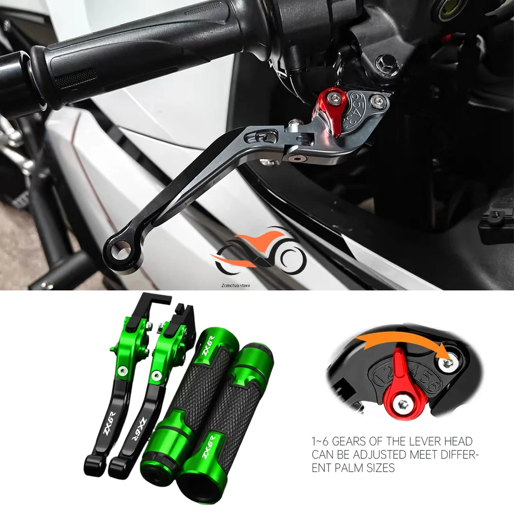 

Для KAWASAKI ZX6R ZX-6R ZX 6R 2000 2001 2002 2003 2004, аксессуары для мотоциклов, регулируемые рычаги тормозной муфты, ручка руля