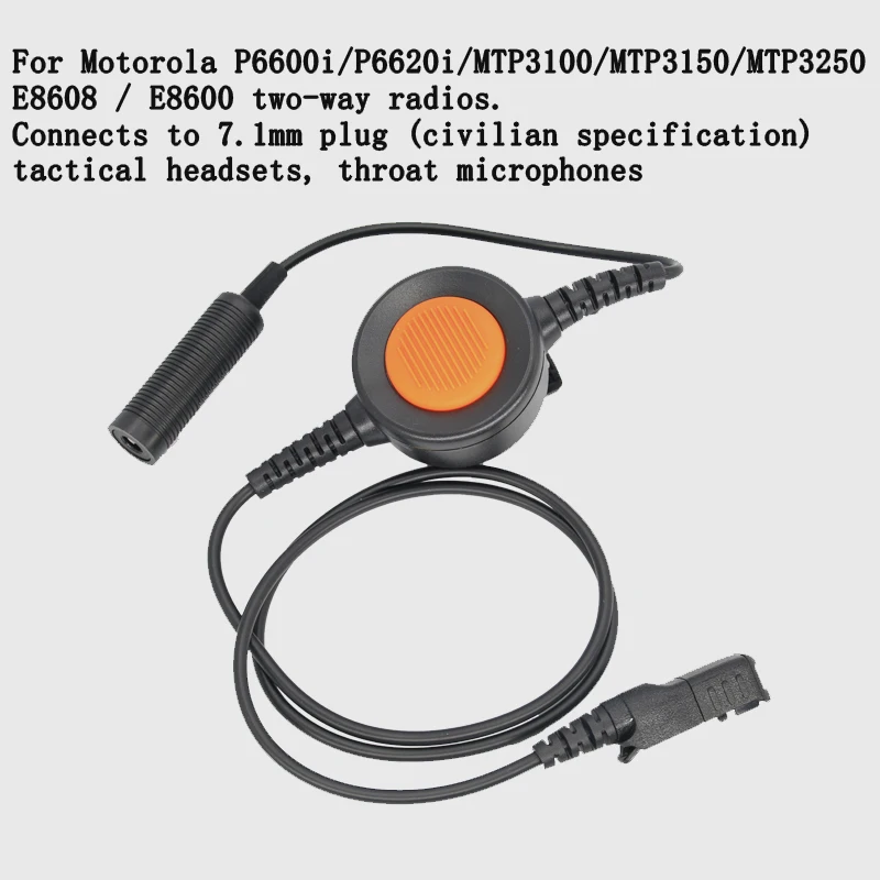 xir-p6600i-p6620-e8628i-mtp3150-mtp3250用タクティカルptt、71mm-nato民間用スロートコントロール、骨伝導ヘッドセットに適合