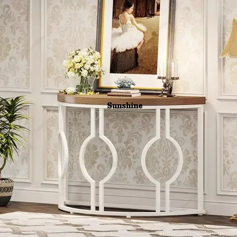 

Narrow Living Room Table Removable Round Classic Console Table Nordic Garden Tavolino Soggiorno Moderno Hallway Furniture