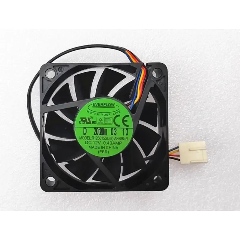 for EVERFLOW 6015 6CM Fan 4 Wire Hydraulic Speed Control Temperature Control R126015SU 12V 0.40A New