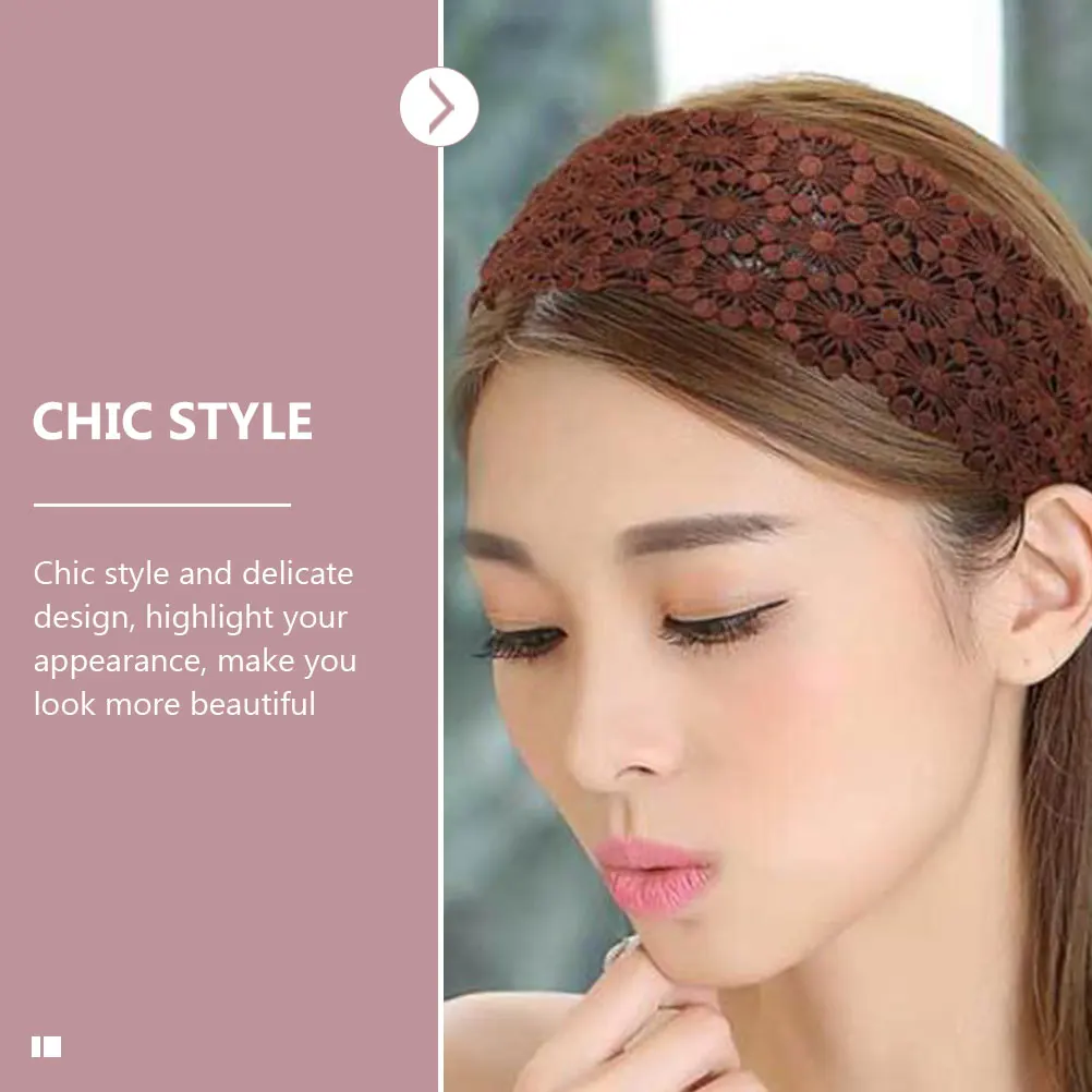 

4pcs Anti-Slip Wide Headbands for Women Girls Lace Hair Accessories Decorative Headdress Comfortable Lightweight Portable Chic