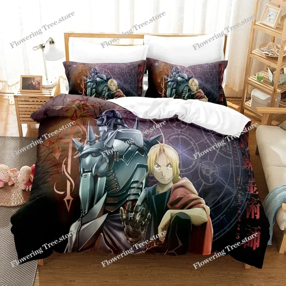 

Anime Fullmetal Alchemist Bedding Set Duvet Cover Bedroom Comforter Single Twin King Size Quilt Cover Home Textile