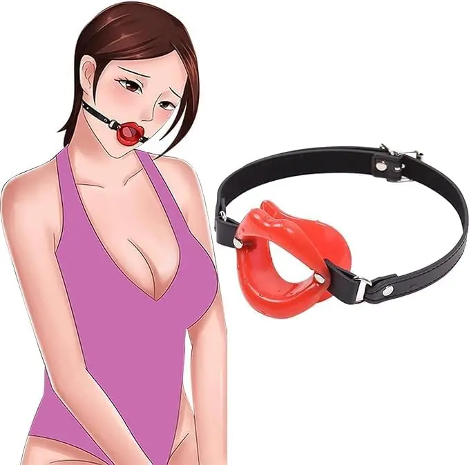 1Pcs Silicone Lips Mouth Gag for Adult Play,Open Mouth Gag for Woman,Slave Restraints Ballgag,Bedroom BDSM Toys Ball Gag O Rin