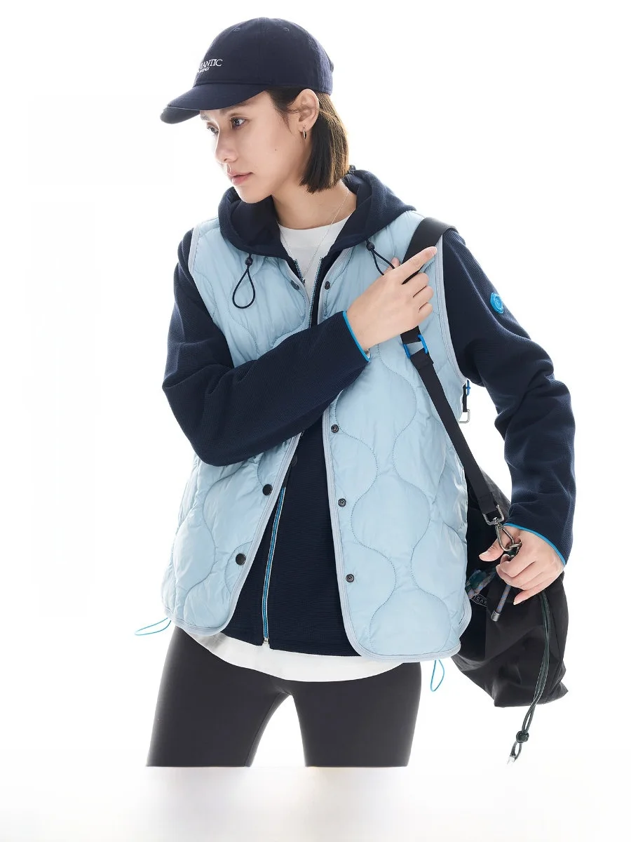 

Cloud Life Iceberg Cotton Jaet Lightweight Nylon Women's Vest Fall 2025 Windproof Warm Faux Silk Cotton Thiened round Ne